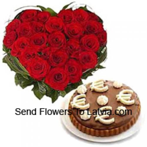 41 Red Roses with Tasty 1/2 Kg Mousse Cake