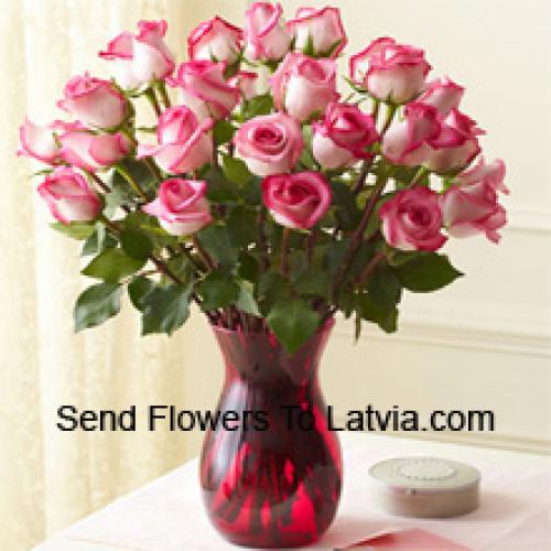 25 Shiny Dual Toned Roses