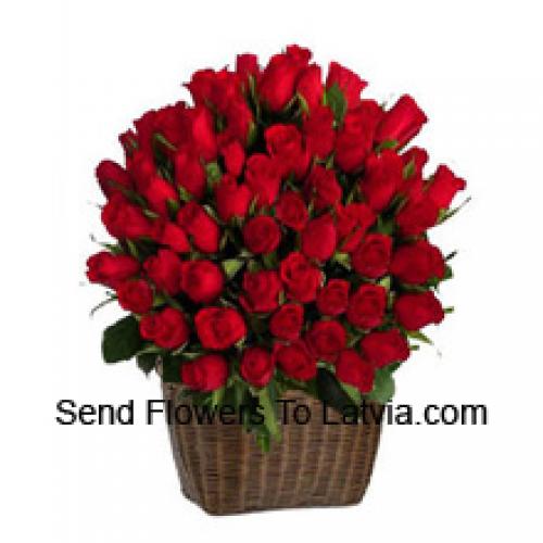 75 Red Rose Basket