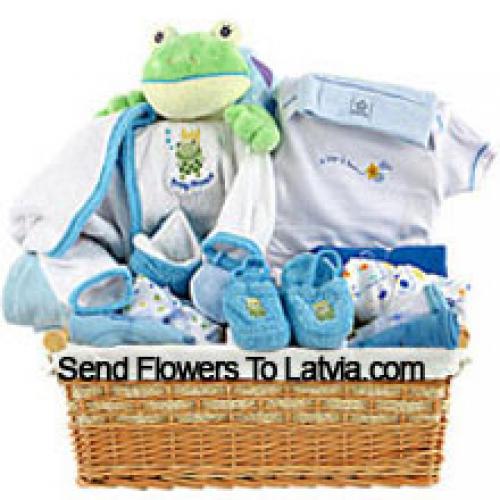 Basket Containing New Born Goodies