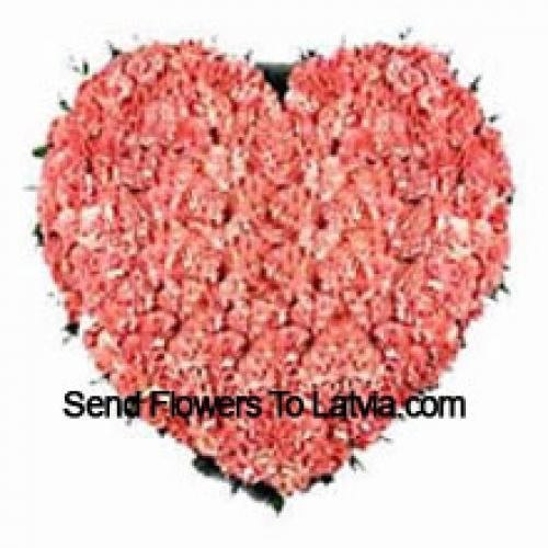 101 Pink Heart Carnations