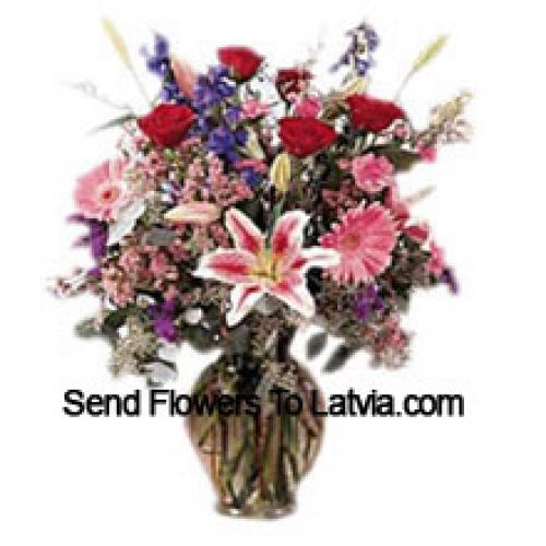 Cute Assorted Flowers in Vase