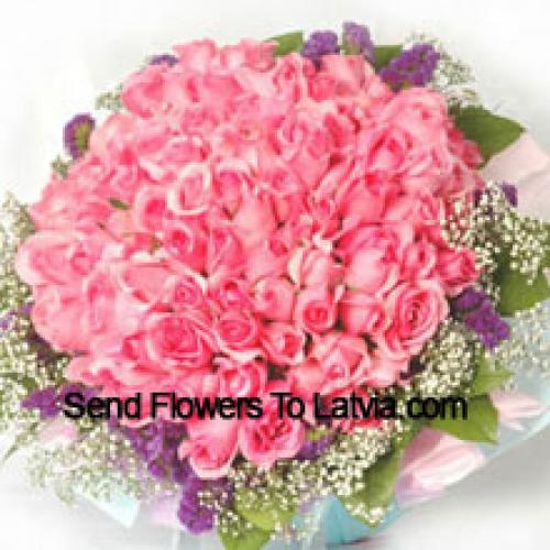 101 Pretty Pink Roses Bunch