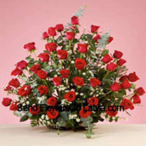 51 Exotic Red Roses Basket