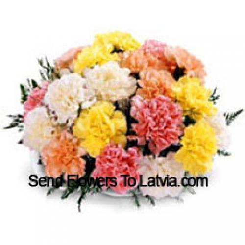 25 Assorted Carnation Basket