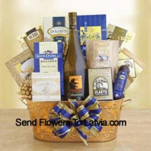 Wine Basket Filled With Goodies