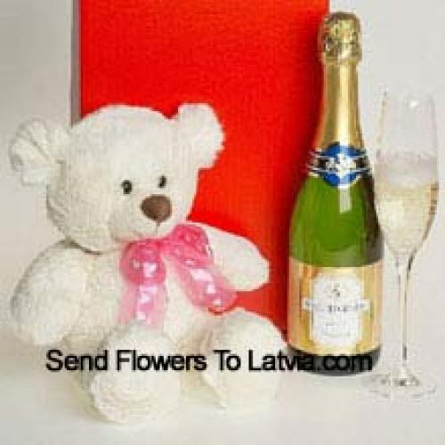 Sparkling Wine And Teddy Bear